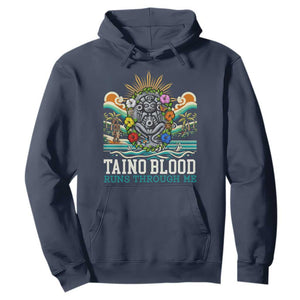 Indigenous Taino Warrior Puerto Rico Carribbean Culture Hoodie Taino Blood Runs Through Me TS14 Navy Print Your Wear