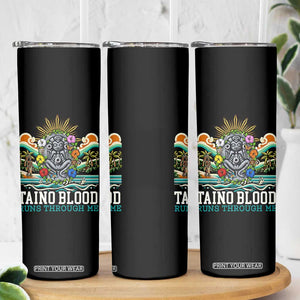 Indigenous Taino Warrior Puerto Rico Carribbean Culture Skinny Tumbler Taino Blood Runs Through Me TS14 Print Your Wear