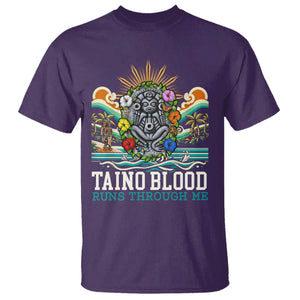 Indigenous Taino Warrior Puerto Rico Carribbean Culture T Shirt Taino Blood Runs Through Me TS14 Purple Print Your Wear