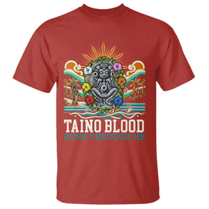 Indigenous Taino Warrior Puerto Rico Carribbean Culture T Shirt Taino Blood Runs Through Me TS14 Red Print Your Wear