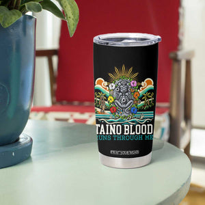 Indigenous Taino Warrior Puerto Rico Carribbean Culture Tumbler Cup Taino Blood Runs Through Me TS14 Print Your Wear
