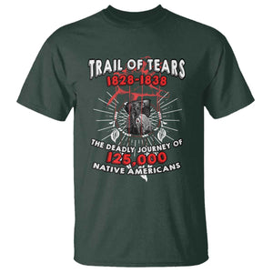 Native American Trail Of Tears Deadly Journey T Shirt TS14 Dark Forest Green Print Your Wear