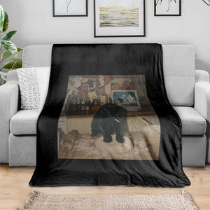 Spooky Biscuits Bakery Throw Blanket Funny Black Cat Halloween Gift