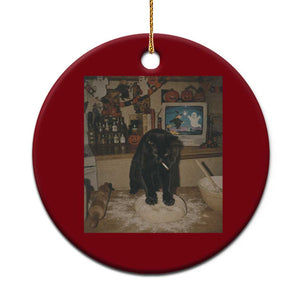 Spooky Biscuits Bakery Ceramic Ornament Funny Black Cat Halloween Gift