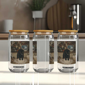 Spooky Biscuits Bakery Glass Can Funny Black Cat Halloween Gift