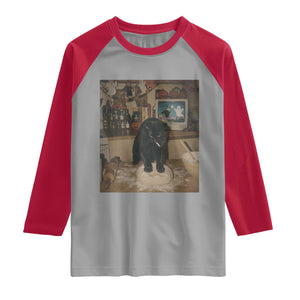 Spooky Biscuits Bakery Raglan Shirt Funny Black Cat Halloween Gift