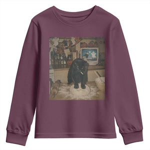 Spooky Biscuits Bakery Youth Sweatshirt Funny Black Cat Halloween Gift