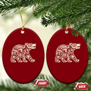 Bear Native Formline Art Salish Haida Tlingit Pacific Animal Ceramic Ornament