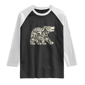 Bear Native Formline Art Salish Haida Tlingit Pacific Animal Raglan Shirt