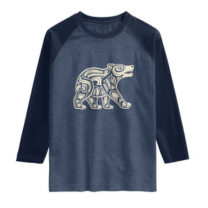 Bear Native Formline Art Salish Haida Tlingit Pacific Animal Raglan Shirt