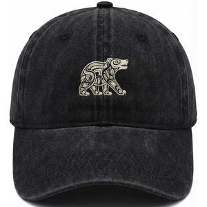 Bear Native Formline Art Salish Haida Tlingit Pacific Animal Washed Cotton Baseball Cap