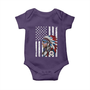 Indigenous People Tribal CG Native American Indian Chief American USA Flag Baby Onesie