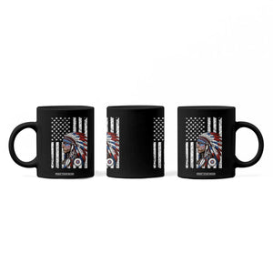 Indigenous People Tribal CG Native American Indian Chief American USA Flag Coffee Mug