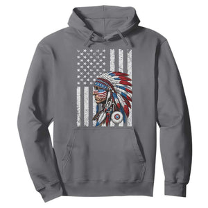 Indigenous People Tribal CG Native American Indian Chief American USA Flag Hoodie
