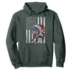 Indigenous People Tribal CG Native American Indian Chief American USA Flag Hoodie