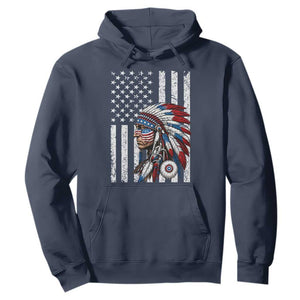 Indigenous People Tribal CG Native American Indian Chief American USA Flag Hoodie