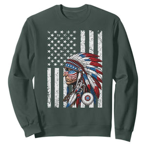 Indigenous People Tribal CG Native American Indian Chief American USA Flag Sweatshirt
