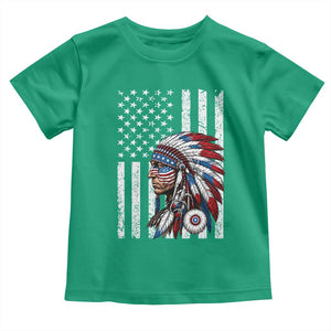 Indigenous People Tribal CG Native American Indian Chief American USA Flag Toddler T Shirt