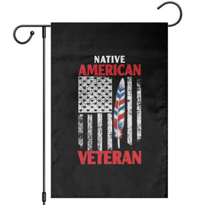 Native American Veteran USA Flag Patriotic Soldier Garden Flag