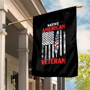 Native American Veteran USA Flag Patriotic Soldier Garden Flag