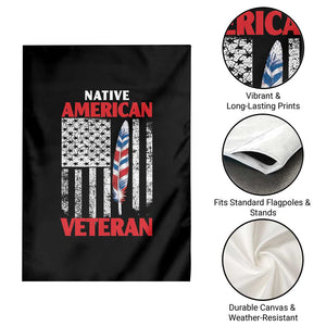 Native American Veteran USA Flag Patriotic Soldier Garden Flag
