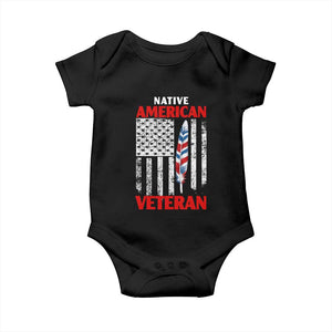 Native American Veteran USA Flag Patriotic Soldier Baby Onesie