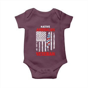 Native American Veteran USA Flag Patriotic Soldier Baby Onesie