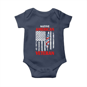 Native American Veteran USA Flag Patriotic Soldier Baby Onesie