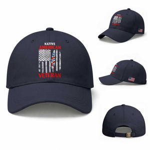 Native American Veteran USA Flag Patriotic Soldier Baseball Cap