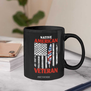 Native American Veteran USA Flag Patriotic Soldier Coffee Mug