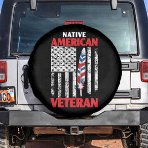 Native American Veteran USA Flag Patriotic Soldier Spare Tire Cover