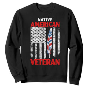 Native American Veteran USA Flag Patriotic Soldier Sweatshirt