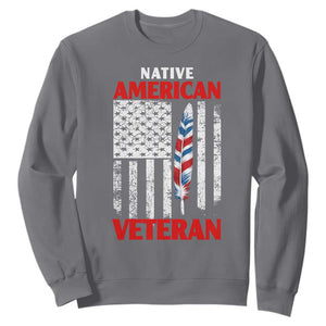 Native American Veteran USA Flag Patriotic Soldier Sweatshirt