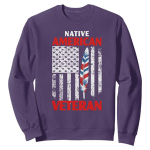 Native American Veteran USA Flag Patriotic Soldier Sweatshirt
