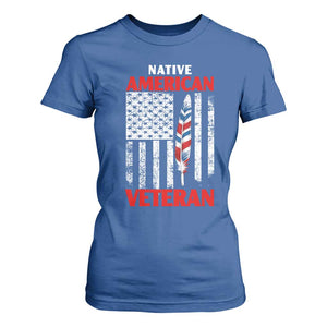 Native American Veteran USA Flag Patriotic Soldier T Shirt For Women