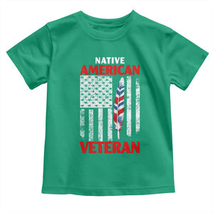 Native American Veteran USA Flag Patriotic Soldier Toddler T Shirt