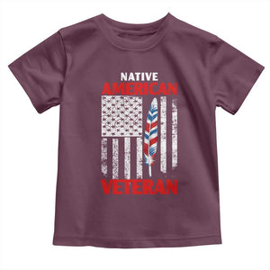 Native American Veteran USA Flag Patriotic Soldier Toddler T Shirt
