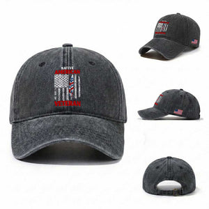 Native American Veteran USA Flag Patriotic Soldier Washed Cotton Baseball Cap