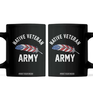 Native American Army Veteran US Flag Indigenous Soldier Coffee Mug