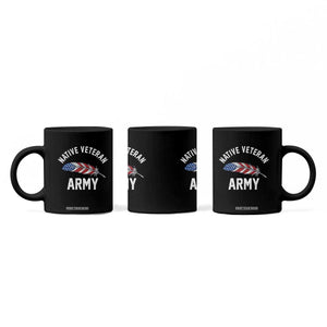 Native American Army Veteran US Flag Indigenous Soldier Coffee Mug