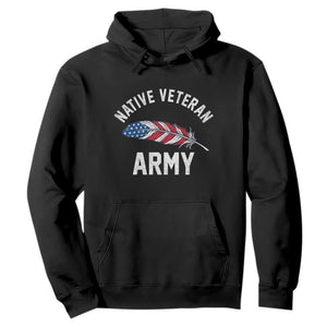 Native American Army Veteran US Flag Indigenous Soldier Hoodie