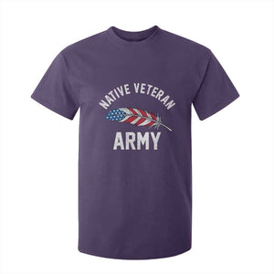 Native American Army Veteran US Flag Indigenous Soldier T Shirt For Kid