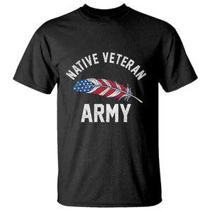 Native American Army Veteran US Flag Indigenous Soldier T Shirt
