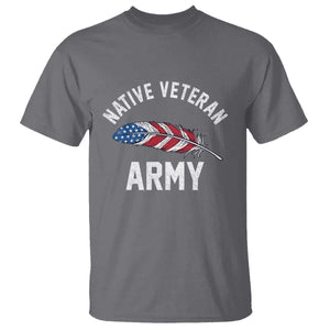 Native American Army Veteran US Flag Indigenous Soldier T Shirt