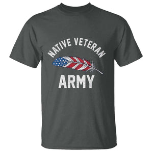 Native American Army Veteran US Flag Indigenous Soldier T Shirt