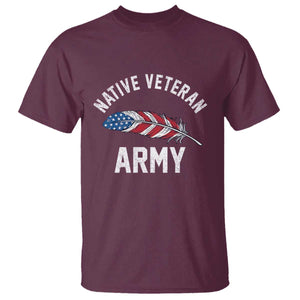 Native American Army Veteran US Flag Indigenous Soldier T Shirt