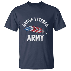 Native American Army Veteran US Flag Indigenous Soldier T Shirt