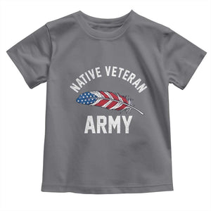 Native American Army Veteran US Flag Indigenous Soldier Toddler T Shirt