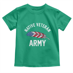 Native American Army Veteran US Flag Indigenous Soldier Toddler T Shirt