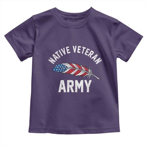 Native American Army Veteran US Flag Indigenous Soldier Toddler T Shirt